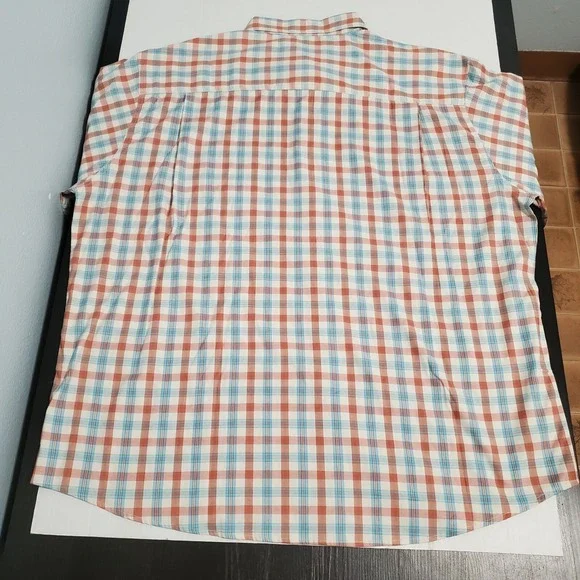 Clearwater Outfitters Shirt Plaid Button NWT XXL 2XL Blue Orange Pastel - Picture 7 of 11